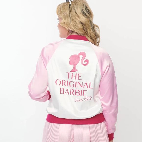 Unique Vintage Jackets & Blazers - The Original Barbie Bomber Satin Jacket